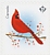 Northern Cardinal Cardinalis cardinalis  2022 Christmas Booklet of 12. sa