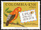 Andean Cock-of-the-rock Rupicola peruvianus  1974 UPU, Colombian birds 