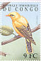 African Golden Oriole Oriolus auratus  2000 Birds of Congo Sheet