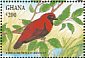Black-winged Red Bishop Euplectes hordeaceus  1994 Birds of Ghana Sheet