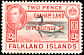 Black-necked Swan Cygnus melancoryphus  1944 Overprint GRAHAM LAND... on Falkland 1941.01 