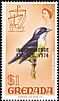 Bananaquit Coereba flaveola  1974 Overprint INDEPENDENCE... on 1968.01, 1969.01-02 