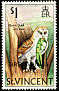 American Barn Owl Tyto furcata  1974 Overprint GRENADINES OF on St Vincent 1970.01 