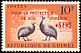 Helmeted Guineafowl Numida meleagris  1962 Surcharge on 1961.01 