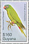 Blue-crowned Parakeet Thectocercus acuticaudatus  2007 Birds of South America Sheet