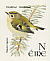 Goldcrest Regulus regulus  2001 Birds, Blackbird and Goldcrest Booklet, sa