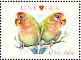 Rosy-faced Lovebird Agapornis roseicollis  2005 Love and greetings 3v sheet