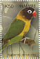 Yellow-collared Lovebird Agapornis personatus  2003 Birds of Africa Sheet