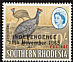 Helmeted Guineafowl Numida meleagris  1966 Overprint INDEPENDENCE... on S Rhodesia 1964.01 
