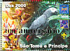 Grey Parrot Psittacus erithacus  2006 Anniversary overprint on 2004.02 9v sheet, silver ovp