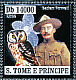 Boreal Owl Aegolius funereus  2006 Baden Powell, mushrooms and owls 4v sheet, silver