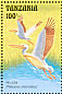 Great White Pelican Pelecanus onocrotalus  1993 Wildlife at a watering hole in Tanzania 12v sheet