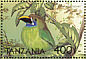 Blue-throated Toucanet Aulacorhynchus caeruleogularis  1999 Fauna and flora 6v sheet