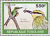 Swallow-tailed Bee-eater Merops hirundineus  2010 Bee-eaters Sheet