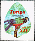 Maroon Shining Parrot Prosopeia tabuensis  1978 Conservation of endangered species 10v set, sa