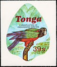 Maroon Shining Parrot Prosopeia tabuensis  1978 Conservation of endangered species 10v set, sa