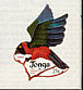 Maroon Shining Parrot Prosopeia tabuensis  1994 Anniversary of Tongan self-adhesive stamps Booklet